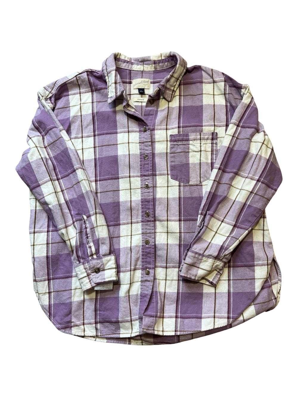 Universal Threads Women’s Lavender Plaid Button-Up Flannel Long Sleeve Oversized